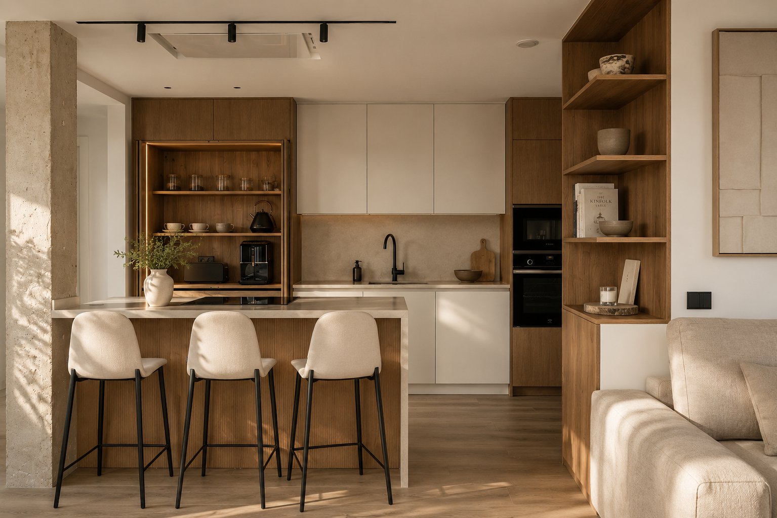 Reforma integral de vivienda con estilo minimalista mediterraneo contemporaneo- Japandi