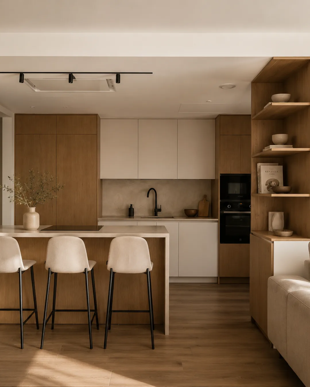 Casa W3 · Cocina y salón se integran