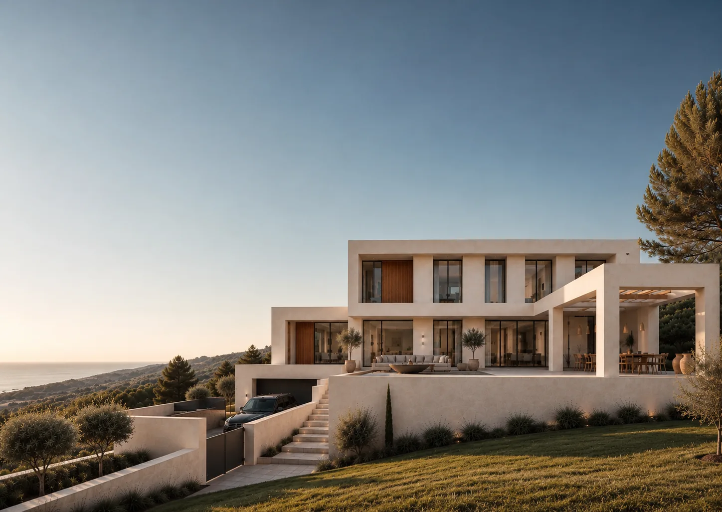 El Mediterráneo llega al Pantano de San Juan | Proyecto de vivienda unifamiliar contemporánea